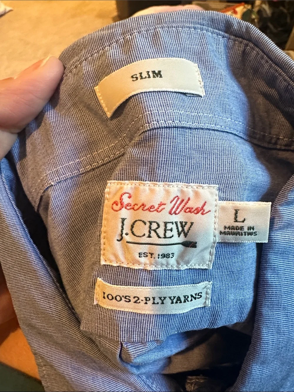 J. Crew Slim Light Blue Casual Button-Down Shirt